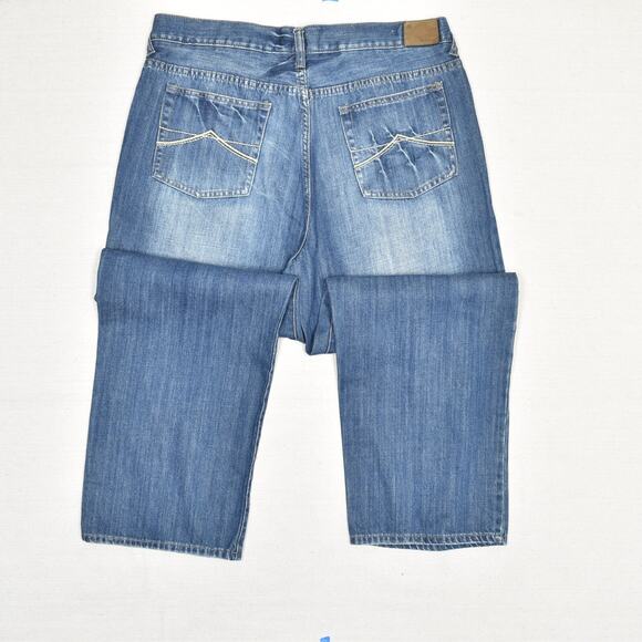 Red Camel Men's Jeans Zip Solid 100% Cotton Blue Size 38x30 Straight Denim - Picture 2 of 8